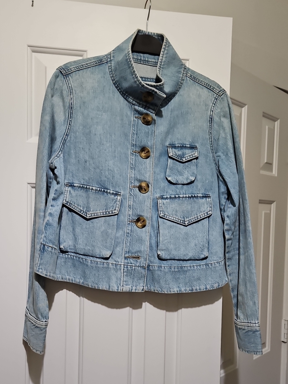 LOFT Light Wash Denim Button-Front Jacket